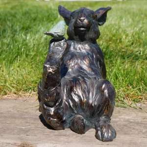 Sculpture de lapin en bronze avec patine verte antique, ornements décoratifs d'oiseaux, prix d'usine pour fournitures événementielles - Product Image 2