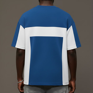 New Fashion Trendy Oversized Men's T-<b>Shirts</b> Drop Shoulder O-Neck Short Sleeve Baggy 100% Cotton Plus Size Hip Hop <b>Patchwork</b> Tee - Product Image 2