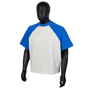 Oversized Color Block <b>Raglan</b> <b>Sleeve</b> <b>T</b> <b>Shirt</b> Men Custom Logo 100% Cotton Crew Neck Streetwear Casual Tee Wholesale - Product Image 5