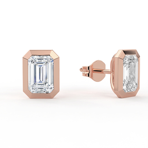 ต่างหูเพชร POOJA DIAMOND EYJ-89 ทอง 14K 18K เพชรเลี้ยงในห้องปฏิบัติการทรงเหลี่ยมมรกต รับรองโดย IGI เครื่องประดับหรูหราสำหรับทุกเพศ ขายส่ง - Product Image 1