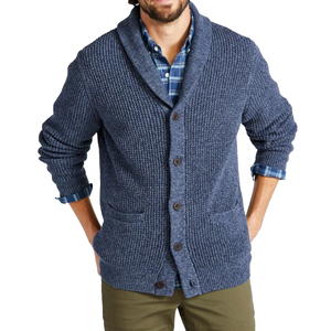Winter Solid Warm Men's <b>Cardigan</b> <b>Sweater</b> Coat Knitted Turtleneck Wool/Acrylic Quick Dry Breathable Customizable - Product Image 1