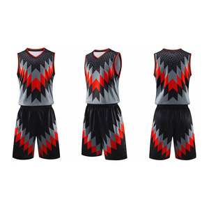 Custom Made Breathable Mesh Quick Dry V-Neck Sleeveless Basketball Uniform Elastic Waist Heat Transfer Printing Unisex Sports - Product Image 1