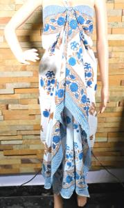 Pareo de algodón tejido a mano con estampado batik, sin tirantes, de una pieza, para playa, hecho a mano en India, para verano. - Product Image 4