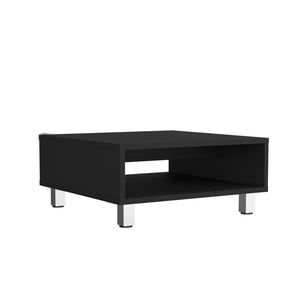 Mesa de centro alta negra de 10.6 pulgadas con 4 patas y 1 estante - Product Image 3