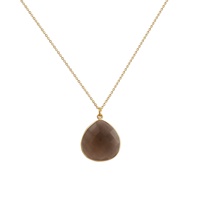 Collier tendance pour femme avec pendentif goutte d'eau facetté en laiton plaqué or, pierre de 20 mm, chaîne ajustable à enfiler, serti clos