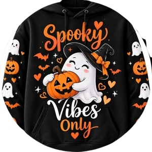 Halloween Printed Pullover <b>Hoodie</b> Unisex Cartoon Pumpkin <b>Ghost</b> Skull Sweatshirt Pocket Autumn Casual Top hoodies - Product Image 2