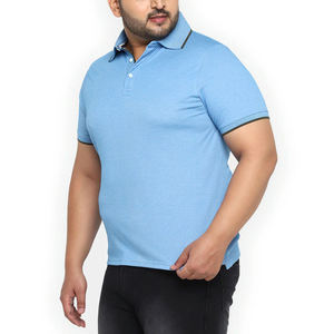 Polo à manches courtes bleu clair pour homme, couleur unie, tricot en coton, vêtement décontracté, design respirant - Product Image 2