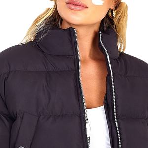 Women's Best Material Long Winter Puffer Jacket Coat New Design Breathable Fabric Bubble <b>Padding</b> Sheep Skin Letter Decoration - Product Image 6