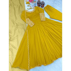 Vestido de fiesta XL Anarkali Con parte inferior y hermoso tamaño elegante Dupatta para un aspecto elegante - Product Image 2