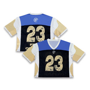 Último Diseño de Camisetas de Fútbol Americano, Sublimación Personalizada, Pantalones Cortos de Malla, Corte Cuadrado, Hombros Caídos, Jersey Deportivo - Product Image 2