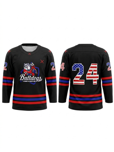Maillots de hockey sur glace en maille 100 % polyester de 280 grammes, personnalisables par sublimation, pour équipes américaines, vente en gros, anti-bactériens - Product Image 2