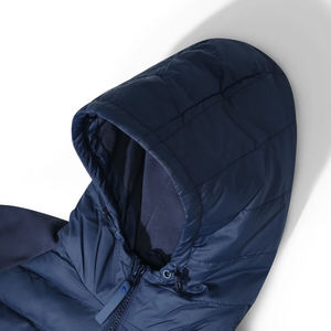 Chaqueta ligera de moda para hombre, chaqueta acolchada con capucha para hombre, chaqueta informal de invierno a prueba de viento con cremallera frontal, color sólido, relleno de poliéster. - Product Image 2