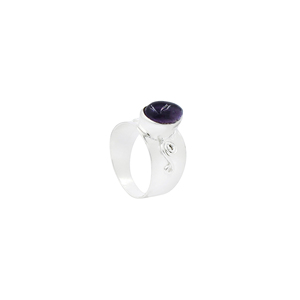 925 Style Silver Plated Brass Amethyst Teardrop <b>Ring</b> 8x12mm Purple Gemstone <b>Statement</b> <b>Ring</b> Handmade Boho Jewelry Wholesale - Product Image 2