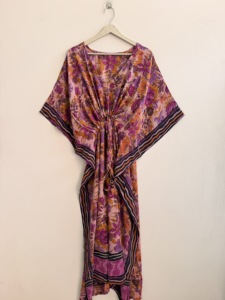 Wholesale Lot Of Soft Vintage Silk <b>Kaftan</b> <b>Dress</b> For Women Maxi Gown Lounge Wear - Product Image 5