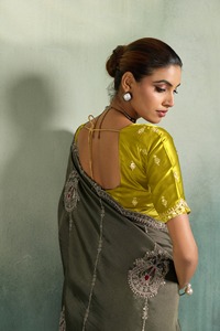 Designer Silk <b>Saree</b> With Embroidered Blouse For Wedding And Party Wear <b>saree</b> - Product Image 4