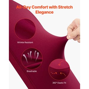 Fundas de Silla Elásticas Personalizadas de Poliéster y Spandex Color Borgoña para Bodas, Fiestas y Banquetes, con Frente Plano - Product Image 3