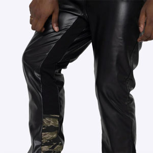 Stylish Men's Genuine <b>Leather</b> Lightweight <b>Flared</b> Pants-High Quality Breathable Eco-Friendly Retro Bell-Bottom <b>Trousers</b> - Product Image 6