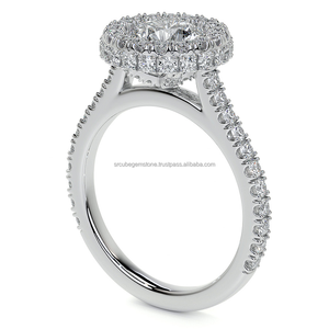 2024 nueva llegada 14K oro blanco anillo de compromiso para mujer VVS GRA certificado corte redondo Moissanite diamante para boda - Product Image 2