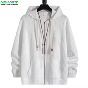 Sudadera con capucha minimalista de cierre completo para hombre, de tela suave y sólida, para uso diario, informal y relajado. - Product Image 5