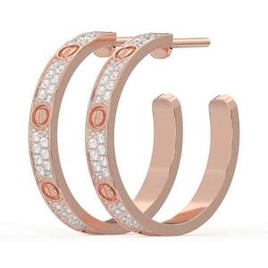 Boucles d'oreilles en diamant naturel de haute qualité en or 18 carats, bijoux fins pour mariée, fournisseur en gros disponible au meilleur prix du marché - Product Image 2