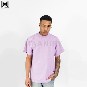เสื้อยืดคอตตอนหนาน้ำหนักมากสไตล์วินเทจสำหรับผู้ชาย ย้อมสีแบบ Garment Dyed ทรงโอเวอร์ไซส์ สตรีทแวร์ เสื้อยืดเปล่าๆ แฟชั่นลำลอง - Product Image 5