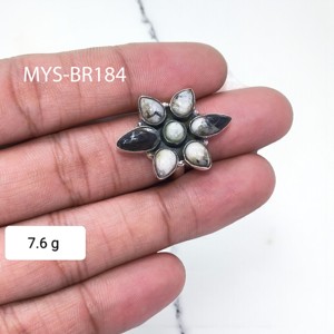 แหวนเงินแท้ 925 ประดับพลอยแจสเปอร์บัฟฟาโลธรรมชาติ แหวนเงินสเตอร์ลิง 925 ราคาขายส่ง สำหรับผู้หญิง ของขวัญวันเกิด ดีไซน์หรูหรา ไม่ซ้ำใคร ขายส่งจำนวนมาก - Product Image 3