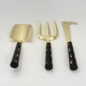Nouveauté : Accessoires de jardin modernes, ensemble de 3 pièces, outils de jardin en métal avec manche en résine, comprenant un râteau, une fourche, un couteau et une pelle, au prix le plus bas - Product Image 2