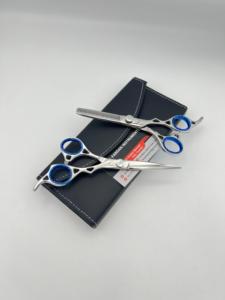 Professional Barber Salon Use Hair Cutting Thinning Scissors Set Mirror <b>Polish</b> Finish with Adjustable Screw And Leather <b>Kits</b> - Product Image 1