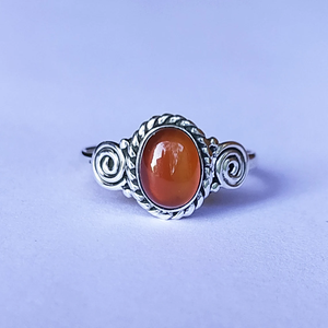 Carnelian Gemstone Midi <b>Ring</b> 925 Silver Handmade <b>Statement</b> <b>Ring</b> for Her Christmas Birthday Anniversary Gift <b>Ring</b> For Her - Product Image 2