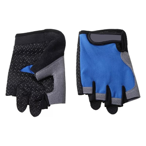 Gants en cuir demi-doigts personnalisés pour le cyclisme, le vélo, le ski, la pêche, fabriqués au Pakistan - Product Image 1