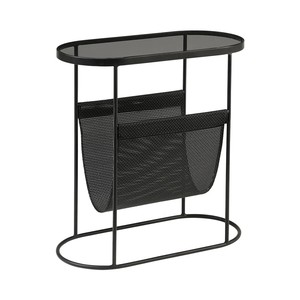 LINEA metal <b>side</b> <b>table</b> living room modern <b>side</b> <b>table</b> black metal <b>side</b> <b>table</b> <b>glass</b> top <b>side</b> <b>table</b> small <b>side</b> <b>table</b> sofa <b>side</b> - Product Image 2