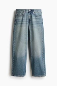 Vaqueros de mezclilla de corte acampanado, pierna ancha, estilo elefante, bootcut, de talle medio, de tela gruesa, color liso y ajuste holgado. - Product Image 1