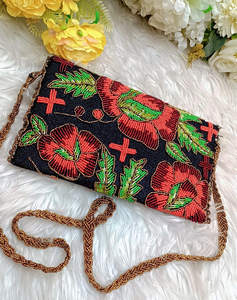 Stylish Designer Hand Clutch with Floral <b>Needlework</b> for Women Wedding and Festive Outfit Matching - Product Image 4