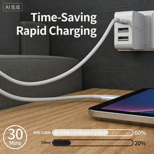 Type C to Type C High Speed Charging <b>Cable</b> for Mobile Phone Laptop Camera-White TPE Material CC001 Model - Product Image 6