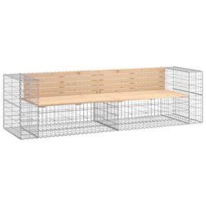 Banc de jardin en pin massif de grande taille avec structure en acier galvanisé, mobilier de patio élégant - Product Image 2