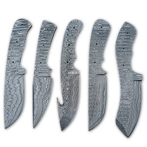 Nordic Forge Cuchilla en bruto personalizable de acero de Damasco para fabricación de cuchillos utilitarios DIY, con patrón de escalera, para desollado EDC, punta de gota, OEM/ODM - Product Image 1