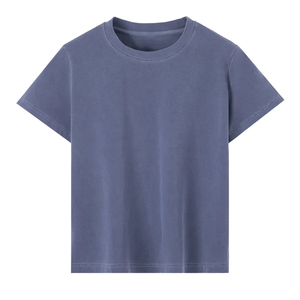 Men's Custom Logo Printed Oversized 100% Cotton Heavyweight <b>T</b>-Shirt Fashionable Short Sleeve O-Neck Vintage Style Acid Wash Silk - Product Image 3