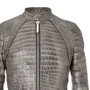 Chaqueta de Cuero con Grabado de Pitón de Lujo para Hombre, Colección Premium de Cuero Vacuno para Motociclistas, Servicio de Muestras de Fabricante OEM ODM Disponible - Product Image 3