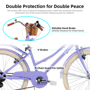 <span class=keywords><strong>Bicicletta</strong></span> per Bambine JOYKIE KEANO 20 Pollici, Acciaio ad Alta Resistenza, Freni a V Doppi, 7 Velocità, Cestino Anteriore, Portapacchi Posteriore, 90% SKD, <span class=keywords><strong>Bicicletta</strong></span> all'Ingrosso - Product Image 3
