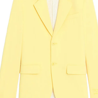 Blazer sur mesure OEM pour femme grande taille, col cranté, deux boutons, jaune uni, manches longues, style bureau/sororité, vente en gros