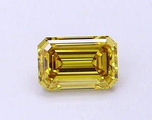 Diamant de laboratoire CVD de haute qualité 1,08 ct, jaune intense fantaisie, taille émeraude, VS1, EX Poli, diamant non monté pour la création de bijoux de luxe - Product Image 1