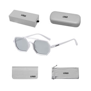 Lunettes de soleil polygonales résistantes aux UV pour hommes et femmes, lunettes de soleil rétro à double barre, mode rétro - Product Image 6