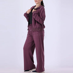 Premium Fabric Matching Outfit Ladies Oversized <b>Tracksuit</b> Drawstring Hoodie Jogger Pants Casual Solid Spring for Everyday - Product Image 2
