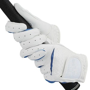 Best Quality Custom Sheepskin Golf <b>Gloves</b> Adjustable Wrist Strap Hook Loop Closure Breathable Durable Mens Golf <b>Glove</b> - Product Image 4