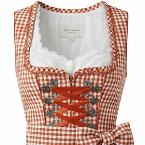 เดรส Dirndl แบบใหม่สำหรับผู้หญิง ปักลายเยอรมัน ผ้าระบายอากาศได้ดี ความยาวระดับเข่า ไม่มีแขน สไตล์ Oktoberfest - Product Image 4