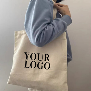 Bolsa hecha de material vegetal 100% algodón para compras diarias y viajes, reutilizable y ligera, con logotipo y tamaño personalizados. - Product Image 2