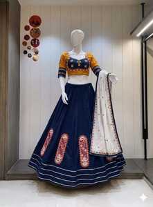 Women's <b>Red</b> <b>Silk</b> Lehenga Choli With White Embroidered Dupatta Traditional Indian Wedding Wear Floor-Length Regular Fit - Product Image 3