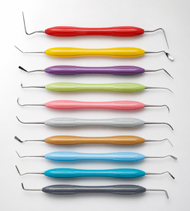 10 Pièces d'Instruments Dentaires en Acier Inoxydable Allemand, Double Embout, Antidérapants, Codés par Couleur, pour Résine de Remplissage Composite - Product Image 1
