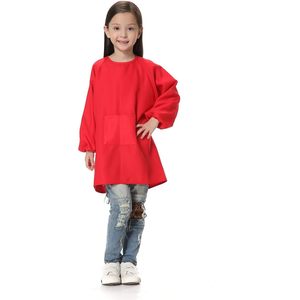 2025 algodón Oversleeve niños delantal bolsillo frontal y manga larga para 1-12 años para el cuidado del cabello pintura Cocina - Product Image 5