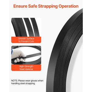 Bobina di reggia in acciaio 3/4 x 0,02 x 300 piedi, resistenza al taglio 1710 libbre, rotolo di fasciatura metallica per ambienti difficili - Product Image 5